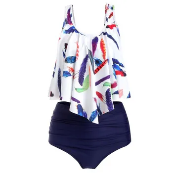 

Women Bikinis Swimwear Swimsuit Spaghetti Strap Sexy printing Two-Piece Suits Retro Bathing Suit Plus Size Swimwear 6.12