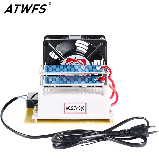 ATWFS Ozone Generator 220v 10g/h with Double Sheet Ceramic Plate Long Life Ozonizer Sterilizer Fan Excellent Heat Dissipation 1