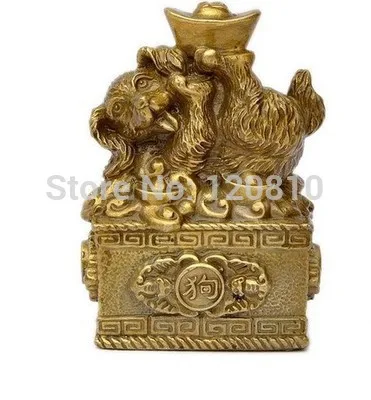 

Copper zodiac Dog Cai dog ornaments Disaster harbinger of good bad fortune furnishings statue