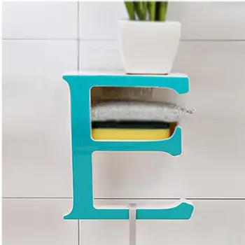 

Letter E Plastic Soap Box Bathroom Non-trace Shelf for Toilet Blue PJW