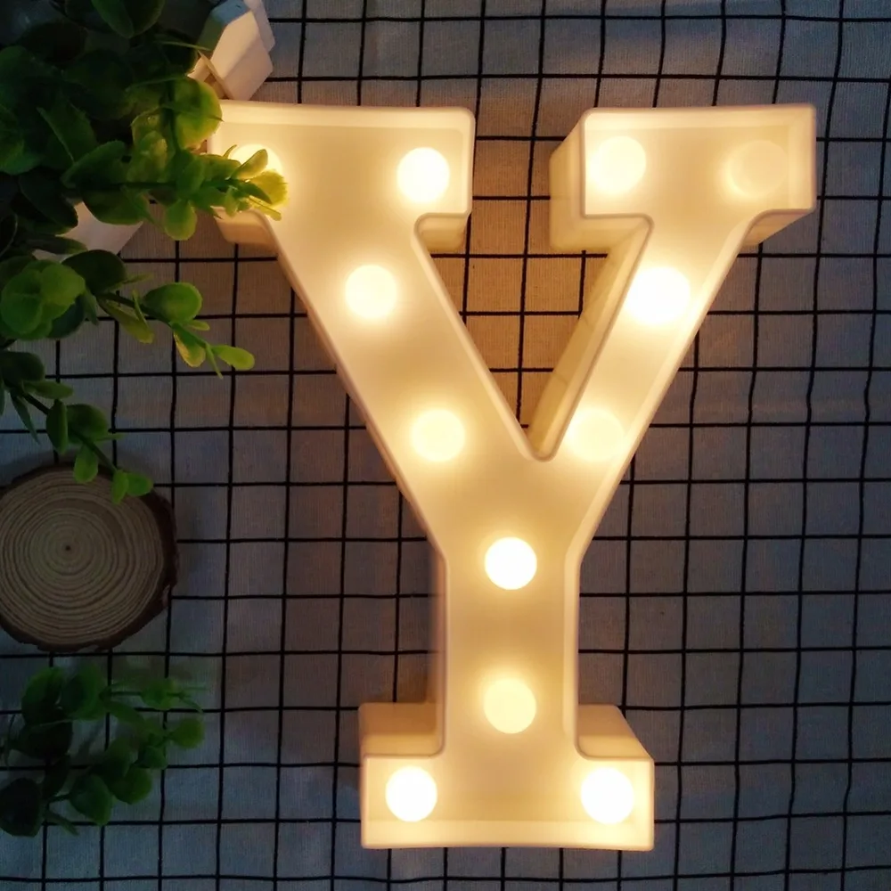 AmmToo 26 букв светодиодный ночник знак шатра алфавит DIY теплый белый ночсветильник