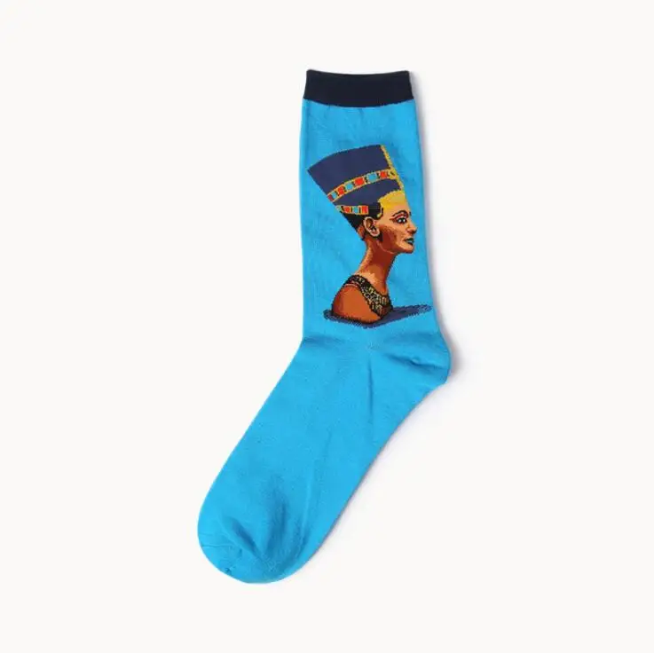 Новые носки в стиле ретро с рисунком масляной живописи мужские хлопковые Модные Носки Happy Calcetines винтажные мужские хлопковые носки Ван Гога уличная одежда Meias - Цвет: 19