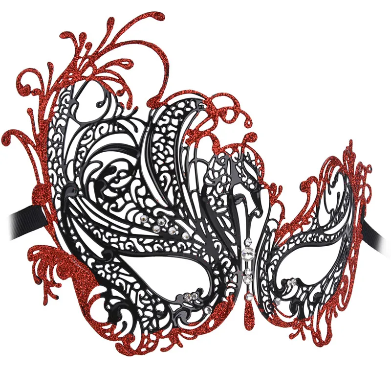 

PunPa Fashion Luxury Party Mask Delicate Hollow Filigree Rhinestone Metal Mask Venetian Cosplay Party Masquerade Mask For Women