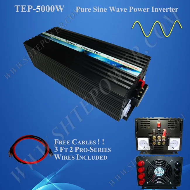 

5000W 12V/24VDC to 240V/230V/220V/120V/110V/100VAC Pure Sine Wave Solar/Home Inverter