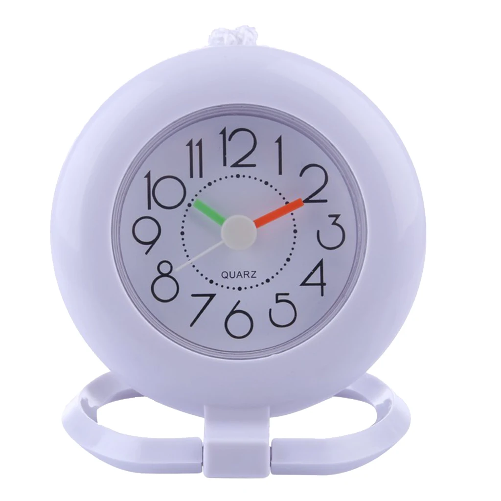 	 Wall Clock Bathroom Shower Hanging Clock with Towel Ring Hook 12 Arabic Number Display Easy Read	