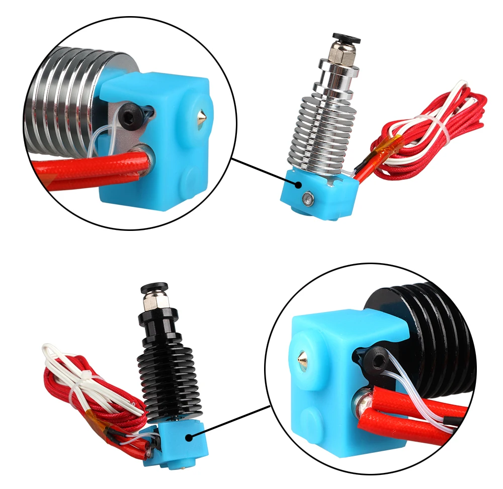 XCR3D 3D-принтеры Запчасти E3D V6 Hotend комплект 0,4/1,75 мм J-head дистанционный экструдер 12V 24V с охлаждающим вентилятором тефлоновая трубка