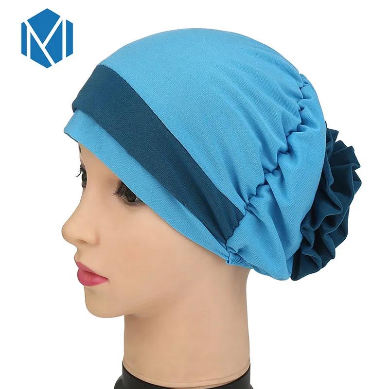 M MISM модный мусульманский хиджаб шапки для женщин шифоновые женские цветочные внутренние шапочки под хиджаб исламский шарф шапки растягивающиеся - Цвет: Color 11
