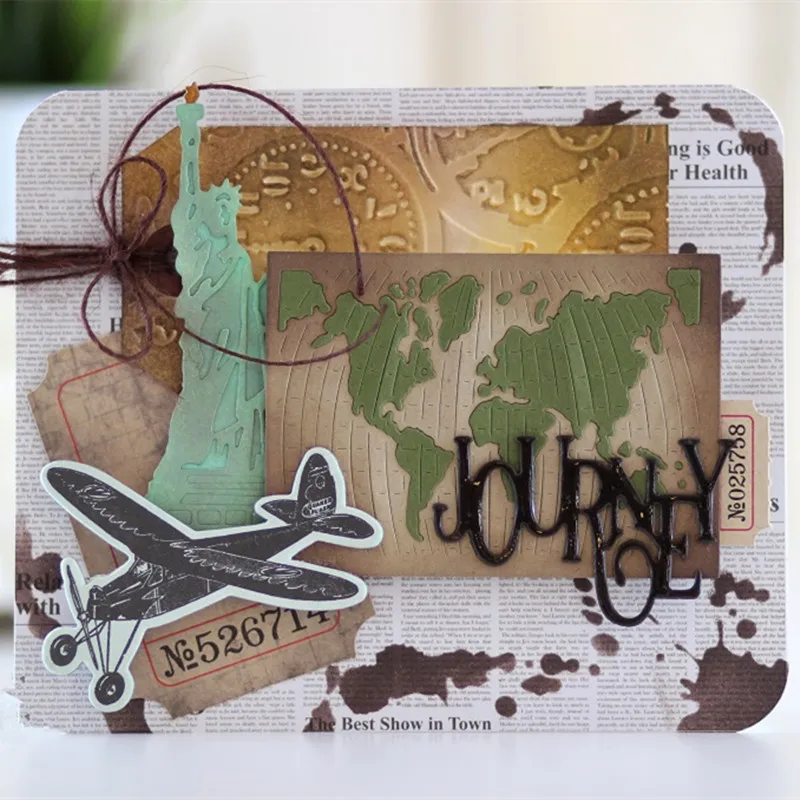 

Travel Journey World Map Metal Cutting Dies Stencil for DIY Scrapbooking Album Embossing Paper Cards Crafts Diecuts New 2018