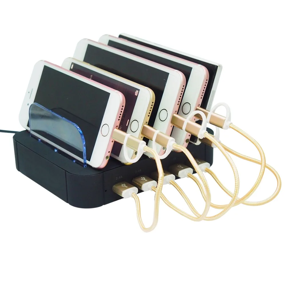 5 портов настольное зарядное устройство usb многопортовая usb зарядная станция Док-станция с подставкой для iphone ipad huawei телефон Xiaomi зарядное устройство