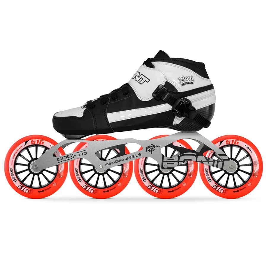 

100% Original Bont Pursuit 2PT Speed Inline Skates Heatmoldable Carbon Fiber Boot 6061 Frame G16 4*90/100/110mm Wheels Patines