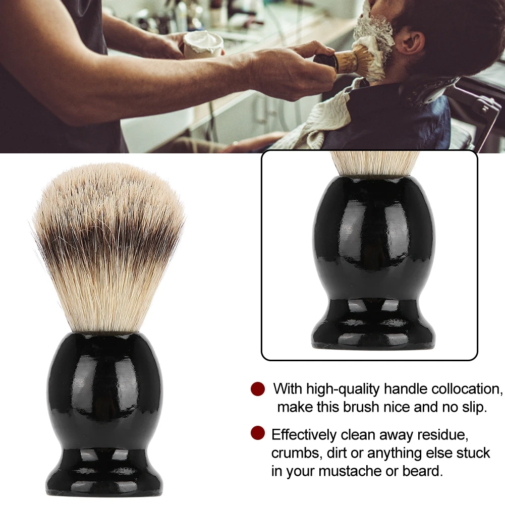 Портативный мужской мягкий синтетический волос с деревянной ручкой помазок парикмахерский салон инструмент щетка для лица