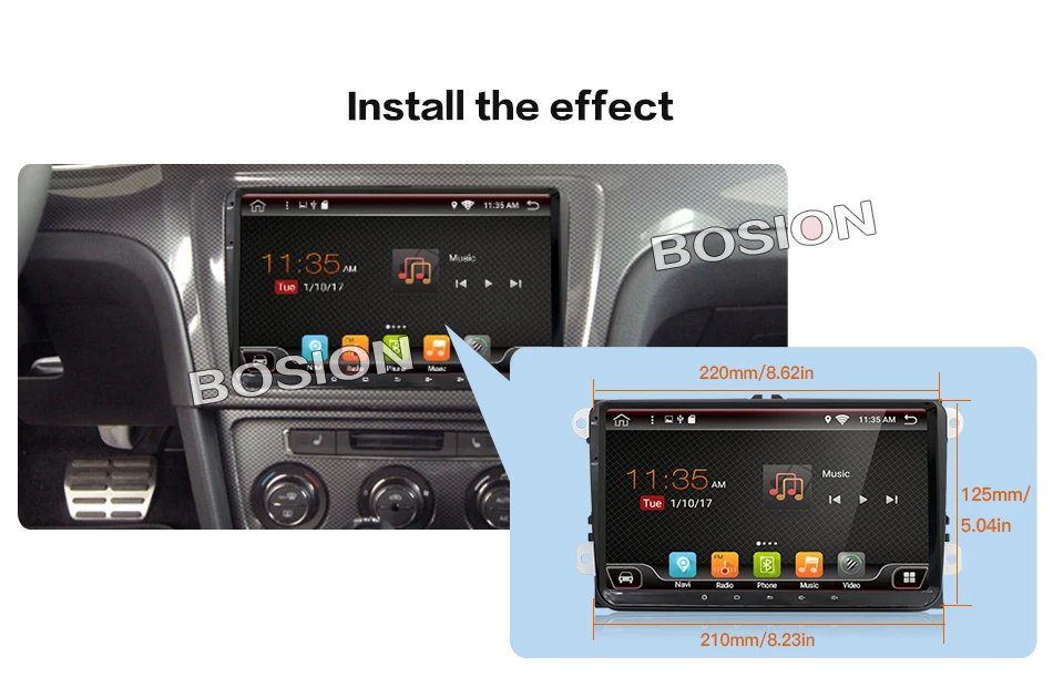 Top 2G+16G Android 7.1 car dvd player gps navigation car gps radio video player 2 din dash for vw tiguan polo golf touran EOS 20