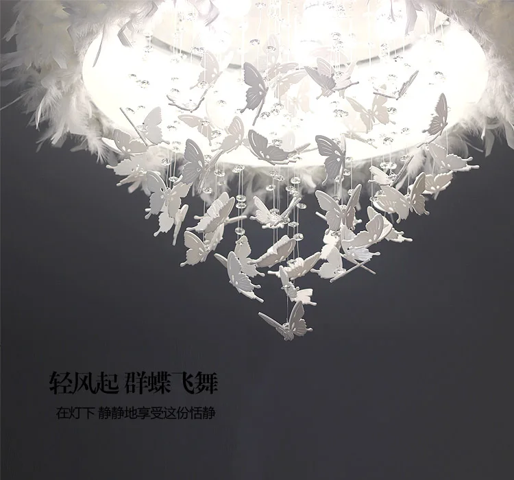 Свадебный декоративный светодиодный потолочный светильник современная белая бабочка перо Потолочная люстра в стиле Арт Деко Свадебная