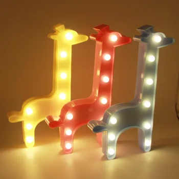 

Giraffe Night Light Cute Lovely 3D Marquee LED Animal Lamp for Kids Toy Home Decor Christmas Birthday Gift Table Desk Lighting