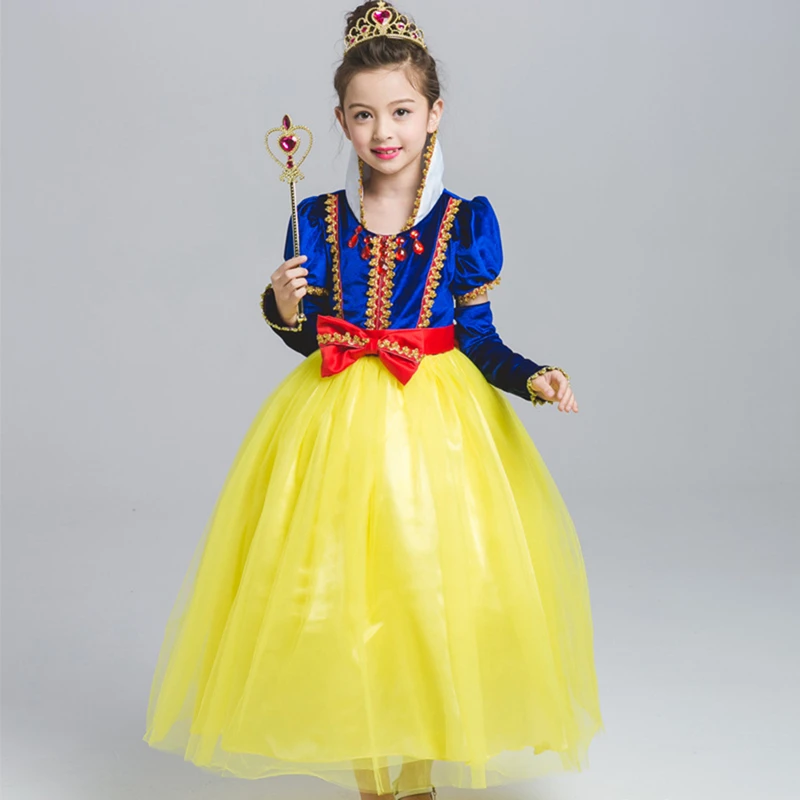 

Girls Snow White Princess Dress Halloween Party Kids Fairy Tale Princess Cosplay Costume Girls Birthday Clothes for Photo Shoot