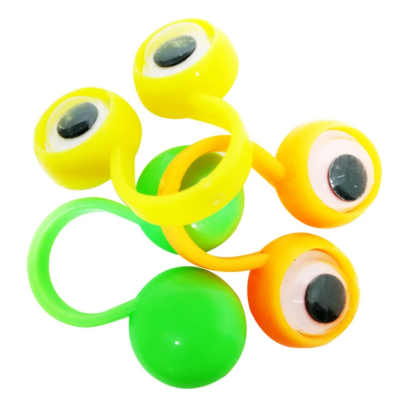

30Pcs/lot Plastic Rings with Wiggle Eyes Finger Spies Eyes Gift Toy For Birthday Party Kids Random Color
