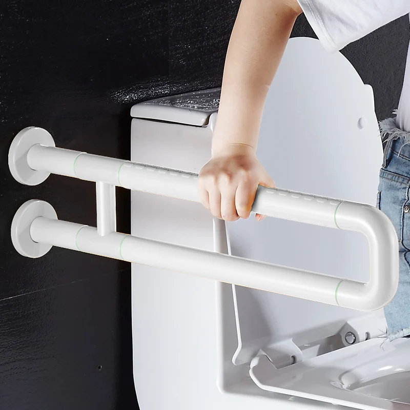 IWJOO Toilet Safety Rails Stainless Steel Bathroom Handrails Wall Mount Elderly Pregnant Women Anti Slip Grab Bar Luminous