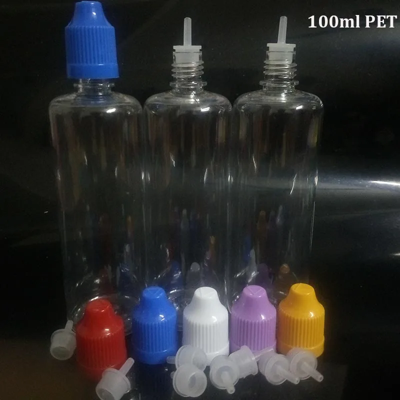 100pcs Empty E Liquid bottle 3ml 5ml 10ml 15ml 20ml 30ml 50ml 100ml PET Plastic Dropper Bottle with ChildProof Cap Nail Gel