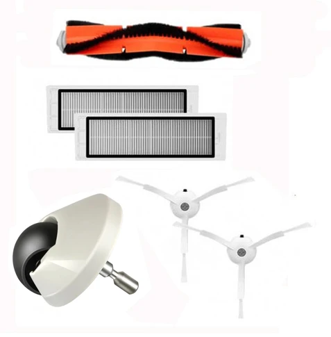 

High Quality 1pcs main brush & 2pcs Hepa Filter & 2pcs Side brush& 1pcs Front wheel For Xiaomi mija 1st Vacuum Roborock S50 S51