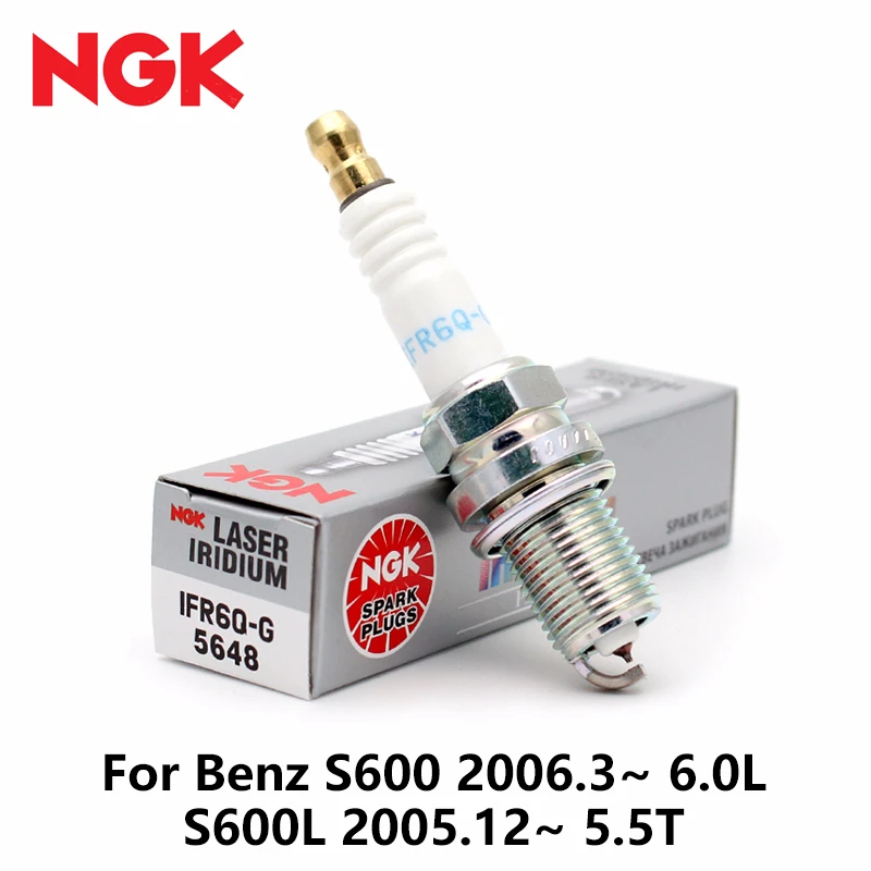 

1/piece NGK Car Spark Plugs For Benz S600 2006.3~ 6.0L S600L 2005.12~ 5.5T Iridium platinum IFR6Q-G 5648