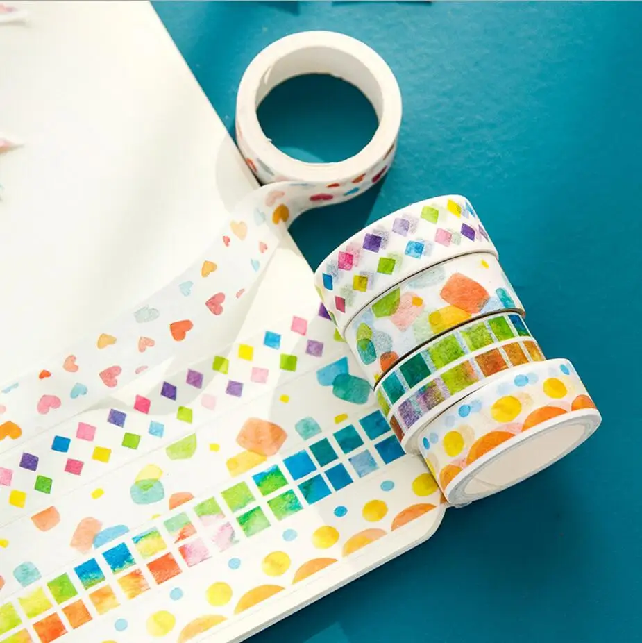 8 pcs/Lot Orignal Candy color paper washi tape set 15mm*7m masking