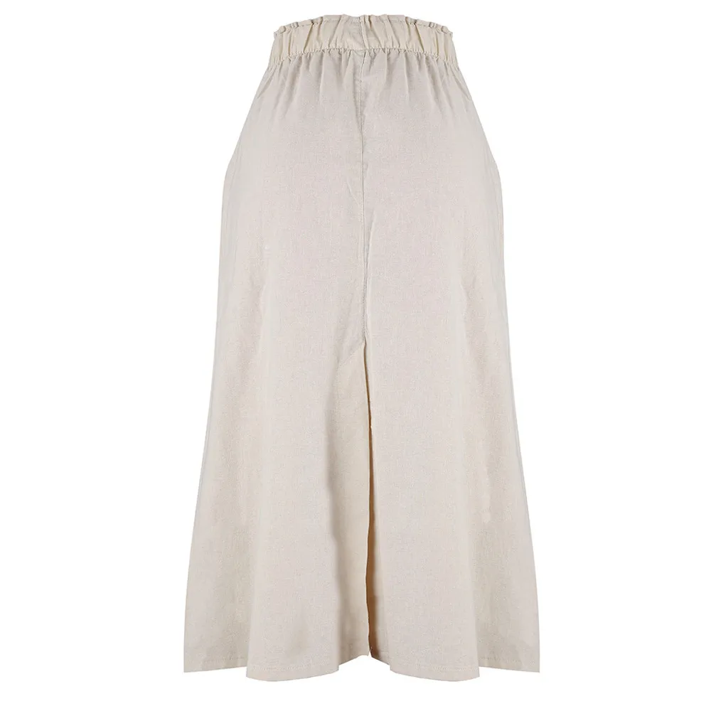Женская Повседневная летняя богемная длинная юбка с высокой талией и пуговицами, пляжная юбка макси, faldas mujer moda El verano# N05