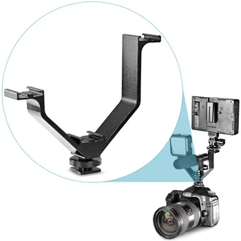 

Neewer Aluminium Alloy 5"/12.5cm V-shape Triple 3 Universal Cold Shoe Mount Bracket for Nikon/Canon/Sony/Pentax DSLR Camera