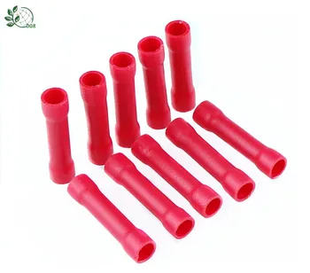 

10pcs red BV1.25 22-16AWG 0.5-1.5MM2 Terminator wire connector Butt Connectors Assortment Joiner Crimp