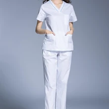 Новая модная медицинская Униформа форма медсестры одежда короткий рукав пальто летняя рабочая одежда с коротким рукавом женская медицинская красота
