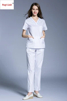 

New Fashion Medical Uniforms Nursing Scrubs Clothes Short Sleeve Coat Summer Short Sleeve Work Wear Uniform Women Medical beauty