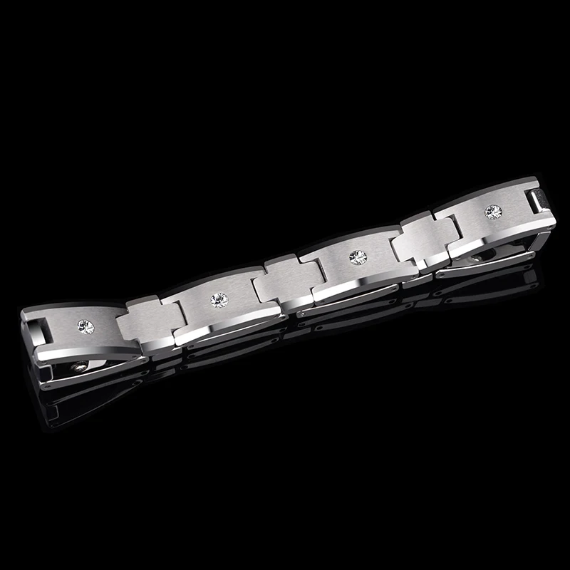 Saya бренд высокого качества Серебряные Тона вольфрамовый Карбид Браслет цепочка для мужчин ювелирные изделия инкрустация CZ камни 10 мм ширина 20 см длина