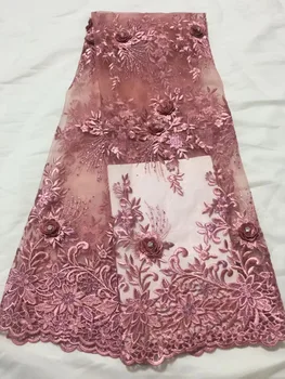 

2019 Peach French Nigerian Laces Fabric High Quality Rhinestones Tulle African Laces Fabric Wedding African French Tulle Lace