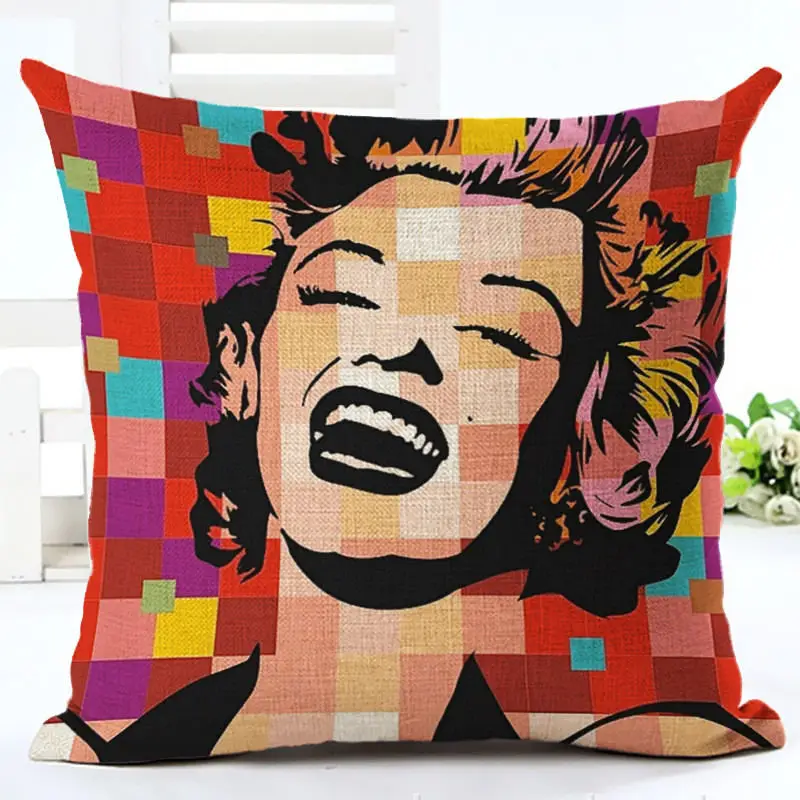 Character Portrait Printed Audrey Hepburn Cushion Cover 45x45cm Linen Gifts for Zara*zara Women Throw Pillow Covers Home Decor