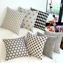 2017 Throwpillows Home Wedding Pillowcase Cotton Striped Sofa Cushion Throw Pillow cojines decorativos almofadas
