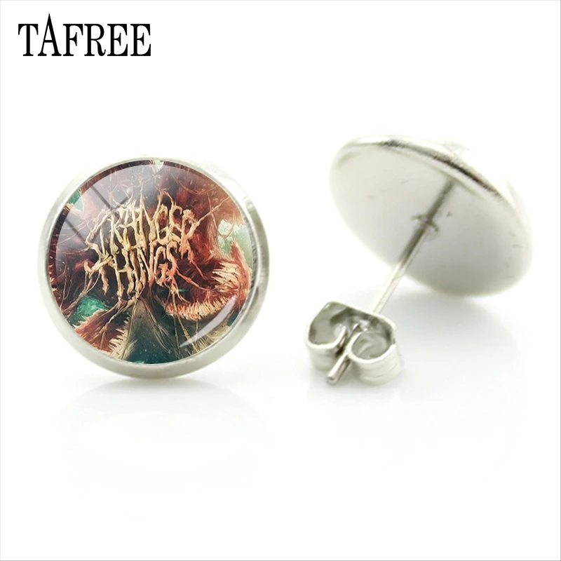 TAFREE Fashion Jewelry American Thriller TV Series Stranger Things Sliver Stud Earrings Women Party Decorations Earrings QF118