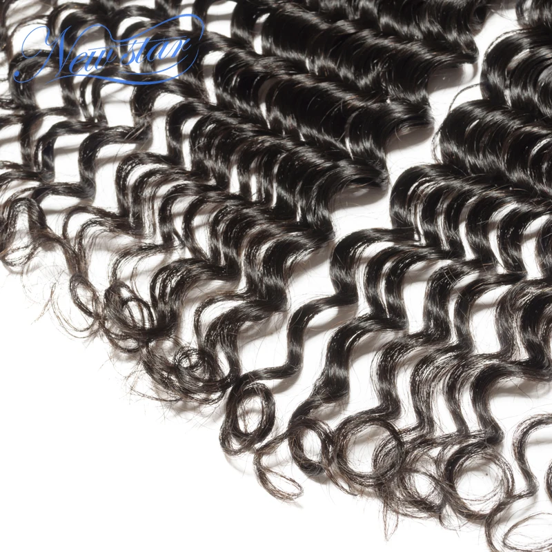 Brazilian TRANSPARENT Lace Frontal Closure Deep Wave New Star Virgin Human Hair 13x4 Lace Closures Pre Plucked With Baby Hair