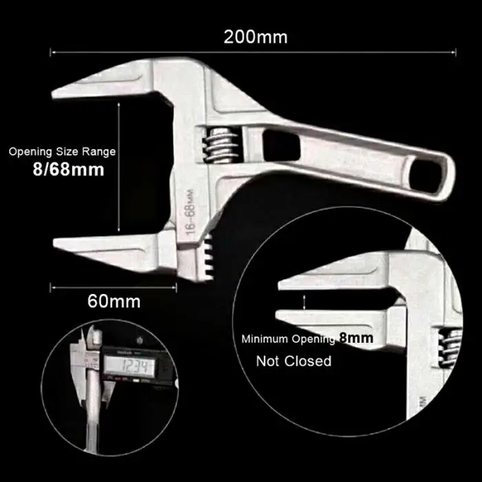Гаечный ключ для ванной комнаты алюминиевый сплав 16-68 мм регулируемое отверстие гаечный ключ мини гайка ручные инструменты лад-продажа