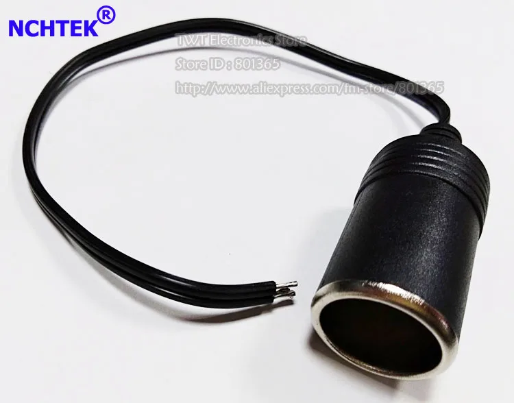 NCHTEK 12V Car Charger Cord Female Cigar Cigarette Lighter Socket Jack Adapter Cable,2Qty ,Free