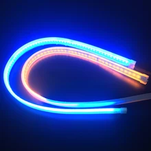 2PCS 60cm Yellow Flowing Running Lights LED DRL Strip Light Flexible Turn Signal Daytime Running Lights For Ford Car-Styling 2PCS 60cm Yellow Flowing Running Lights LED DRL Strip Light Flexible Turn Signal Daytime Running Lights For Ford Car-Styling