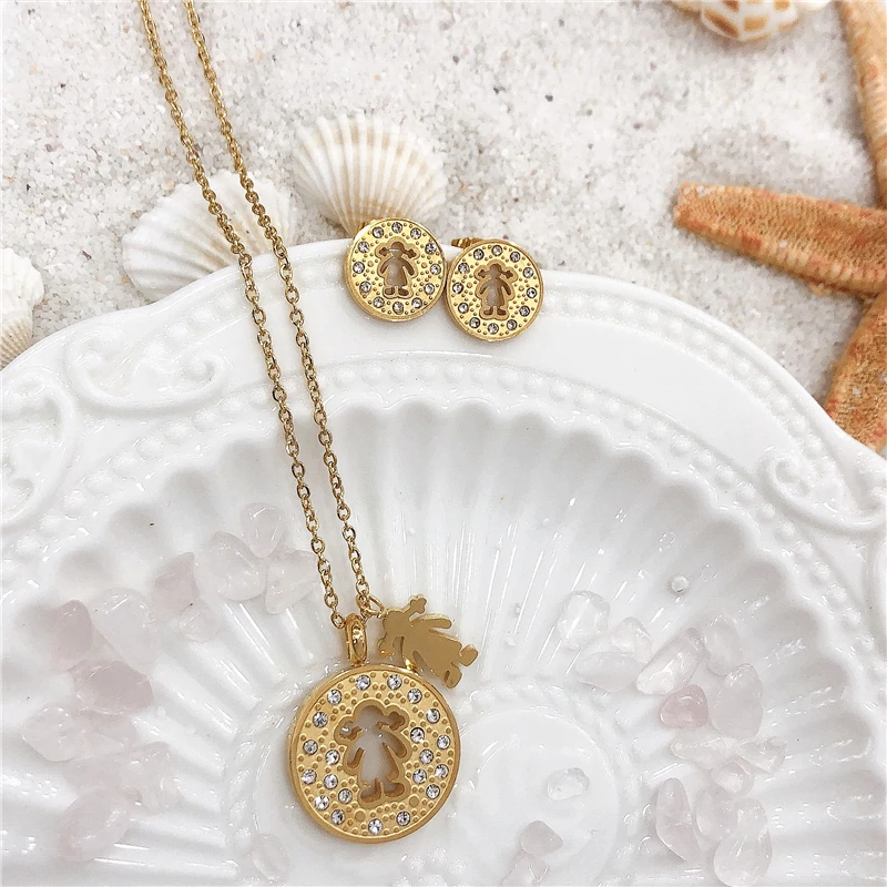 Горячая продажа из нержавеющей стали девушка Кристалл серьги с подвесками