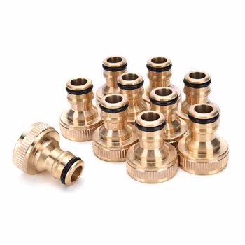 

New 3/4" Threaded Brass Tap Adaptor Garden Water Connectors Garden Water Hose Pipe Connector Fitting 2 pcs