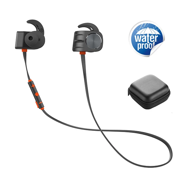 Plextone BX338 Bluetooth наушники IPX5 водонепроницаемые стерео наушники с микрофоном беспроводные наушники для телефона спортивные - Цвет: Orange