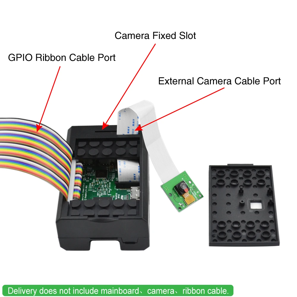 Премиум ABS черный Raspberry Pi 3 Model B/B+ Чехол Поддержка камеры GPIO необходимый порт корпус коробка