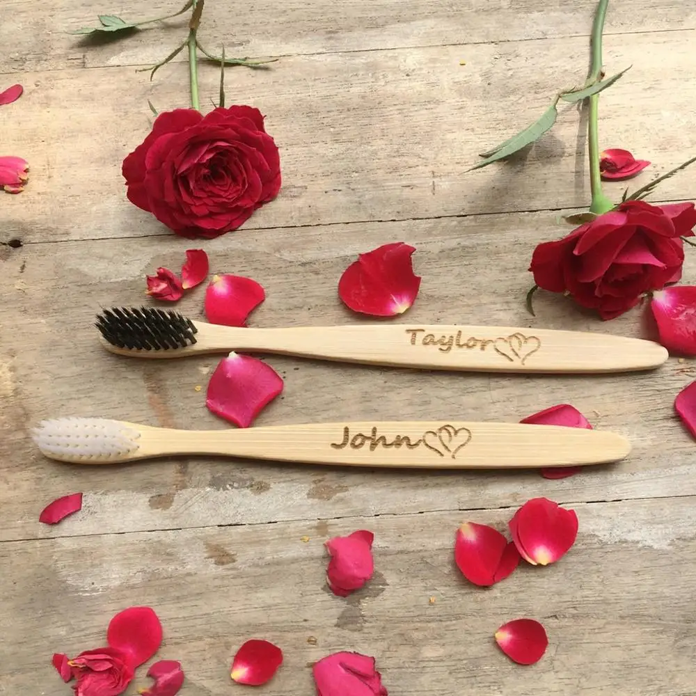 

2pcs Customized Engraving Toothbrush for Lovers Gifts begain to living together Bride Party Gifts Wedding Gifts Baby Tooth Fairy