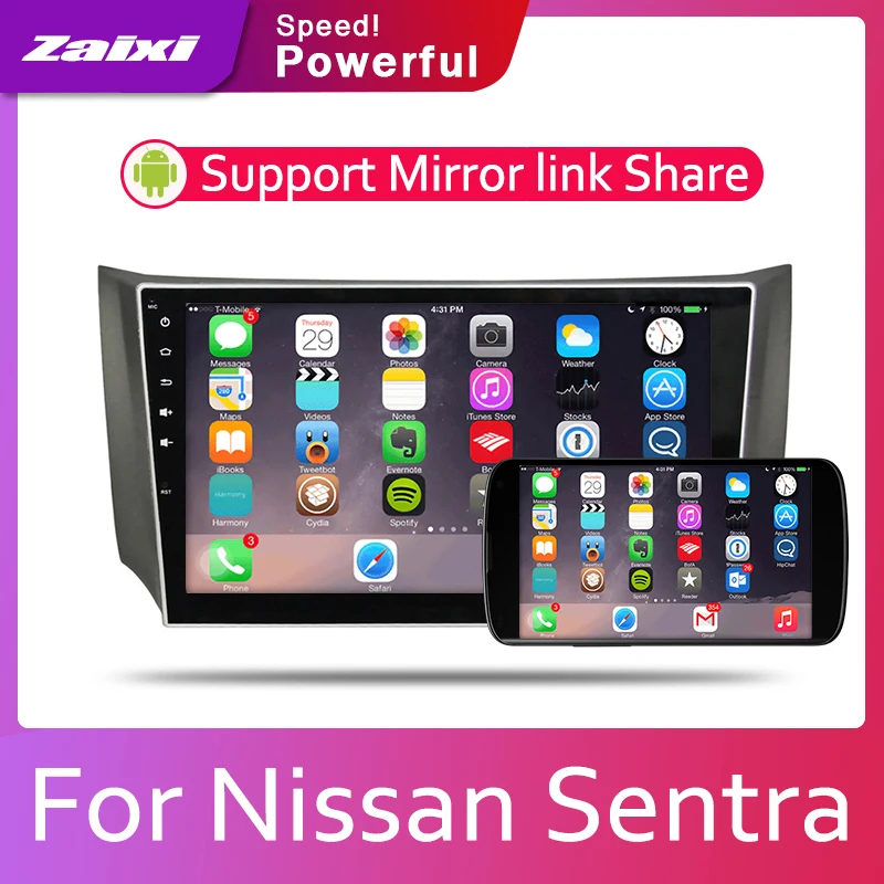 Cheap ZaiXi Car Android System 1080P IPS LCD Screen For Nissan Sentra Sylphy 2013~2019 Car Radio Player GPS Navigation BT WiFi AUX 3