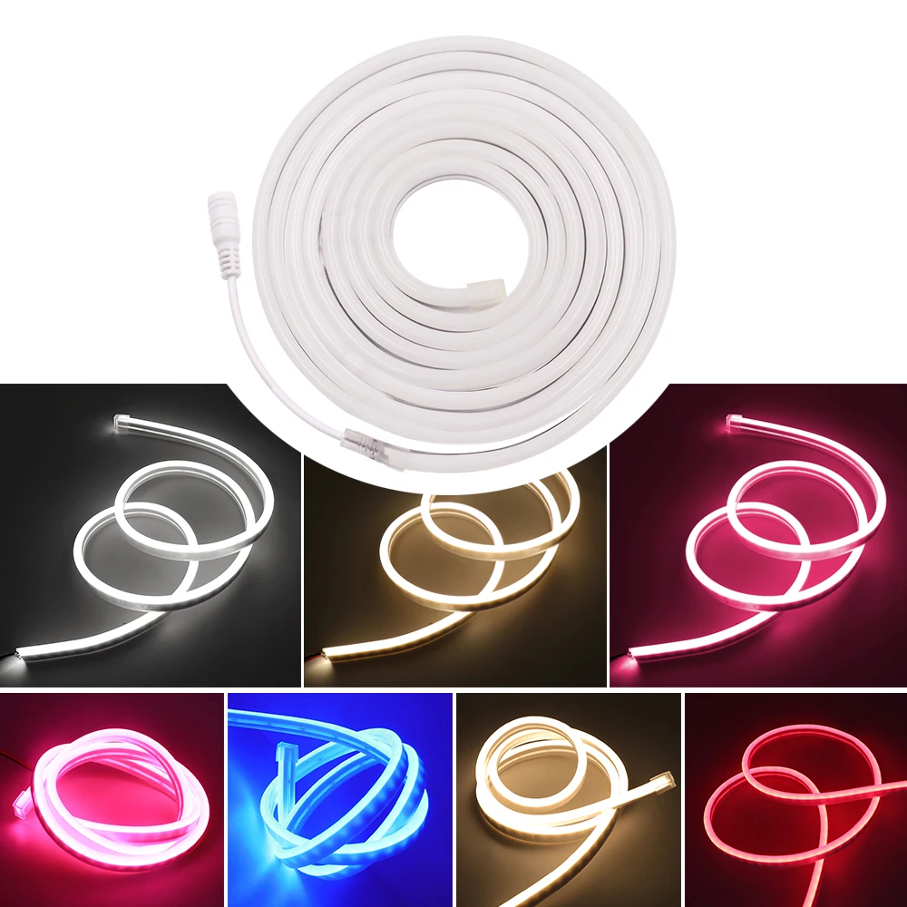 12V Neon Strip Led Neon Sign Light 2835 120leds/m Bend Flexible LED Neon Rope Lights Waterproof IP67 Outdoor Decoration 6x12MM