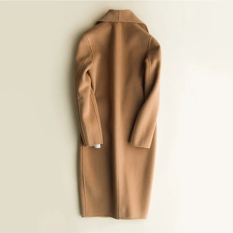 ZEHANGSEA  Woman Long Cashmere coat simple natural monochrome Thick coat Autumn and Winter Coat coat mature Hot Goods