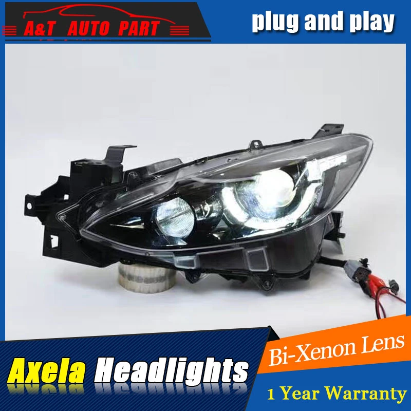 自動車部品スタイルマツダ 3 用ledヘッドランプledヘッドライト 14 16 アクセラためdrl H7 Hidバイキセノンレンズ低ビーム For Mazda 3 Lamp Ledhid Lamp Aliexpress