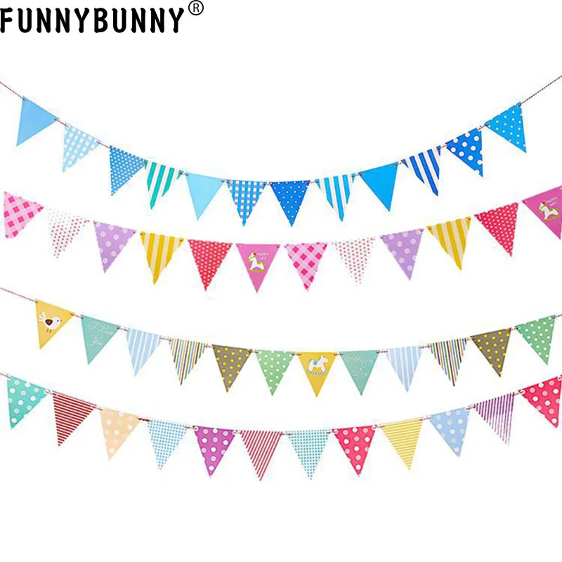 

FUNNYBUNNY cute birthday bunting birthday pull flower birthday flag pennant decoration decorative banners