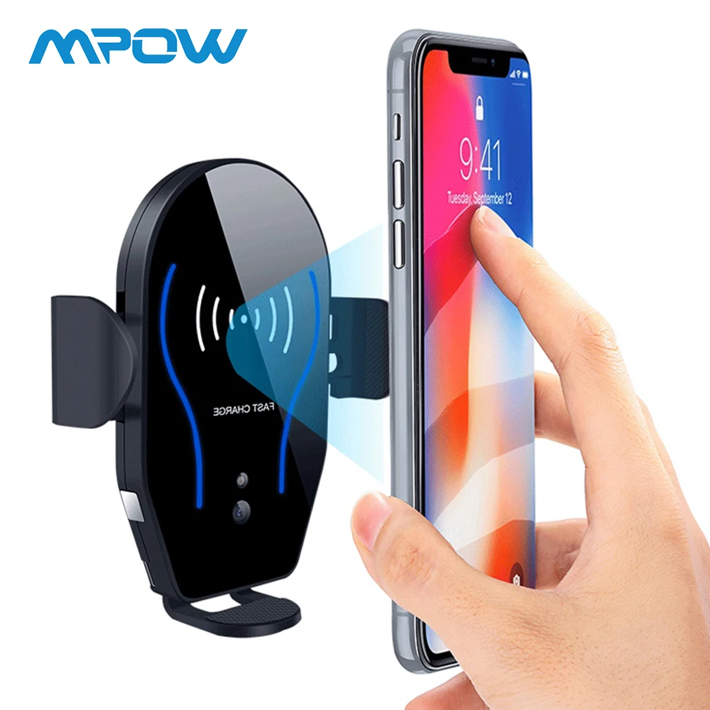 

Mpow Qi Wireless Fast Charger Car Mount Air Vent Car Phone Holder With Wireless Charge For iPhone XS Samsung Xiaomi Smartphone
